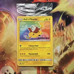 Sealed NM-Mint Ash's Pikachu - SM108 - Promo - SM Black Star Promo Pokemon - Image 1