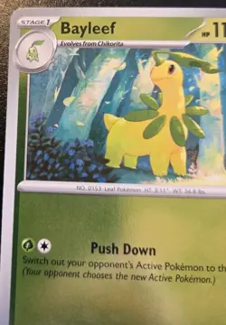 Bayleef 009/132 Reverse Holo Common Mega Evolution Pokemon TCG - Image 2