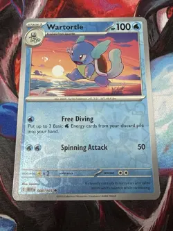 Wartortle 008/165 Uncommon SV: Scarlet & Violet 151 Pokemon TCG - Reverse Holo - Image 1