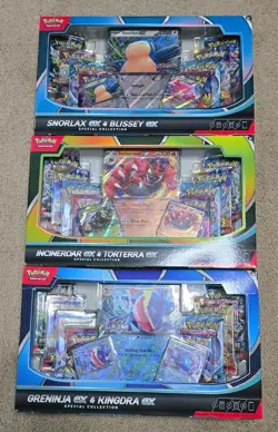 Pokemon TCG Lot Greninja ex Snorlax ex Incineroar ex Special Collection Boxes - Image 1