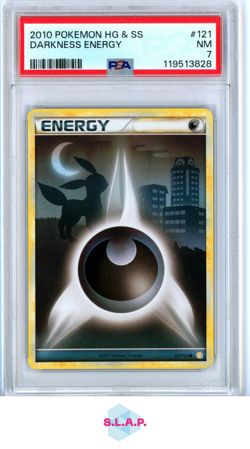 DARKNESS ENERGY POKEMON HEARTGOLD & SOULSILVER 2010 121 PSA 7 - Image 1