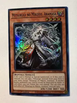 ALIN-EN090 - Mitsurugi no Mikoto, Aramasa - Super Rare - 1st Edition - Yugioh - Image 1