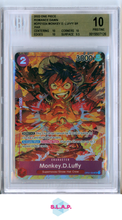 MONKEY D. LUFFY ALT ART ONE PIECE OP01-024 2022 OP01 ROMANCE DAWN - EN BGS 10 - Image 1
