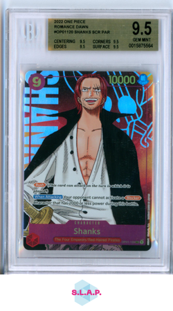 SHANKS SCR PAR ONE PIECE OP01-120 2022 OP01 ROMANCE DAWN - EN BGS 9.5 - Image 1