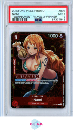 NAMI WINNER PRM ONE PIECE ST01-007 2023 TOURNAMENT PACK VOL. 3 WINNER - EN PSA 9 - Image 1