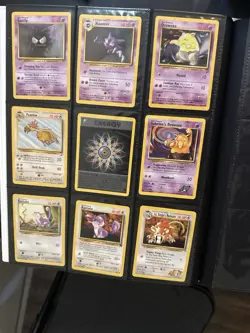 Vintage Pokemon Card Lot Binder Page Base Set / Gym Challenge - Gastly - Haunter - Image 1