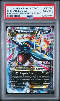 2017 POKEMON XY PROMO MEGA SHARPEDO EX PREMIUM COLLECTION M SHARPEDO EX PSA 10 - Image 1
