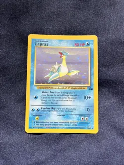 Pokemon TCG Lapras 10/62 Fossil Holo Unlimited Rare Card - Image 1