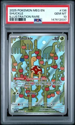 POKEMON MEG EN-MEGA EVOLUTION #136 SHUCKLE ILLUSTRATION RARE IR PSA 10-147612037 - Image 1