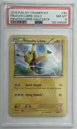 2016 POKEMON XY TRAINER KIT PIKACHU LIBRE HALF DECK #30 PIKACHU LIBRE-HOLO PSA 8 - Image 1