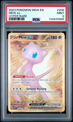 2023 POKEMON MEW EN-151 HYPER RARE #205 MEW EX PSA 9 - Image 1