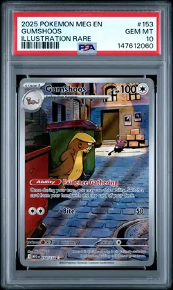 POKEMON MEG EN-MEGA EVOLUTION #153 GUMSHOOS ILLUSTRATION RARE PSA 10-147612060 - Image 1