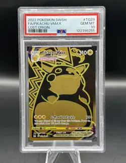 PSA 10 Pikachu VMAX Full Art Secret TG29/TG30 Pokemon Lost Origin 2022 GEM MINT - Image 1