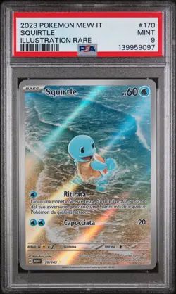 POKEMON PSA 9 SQUIRTLE ILLUSTRATION RARE 170/165 SET 151 ITALIANO 2023 Mint - Image 1