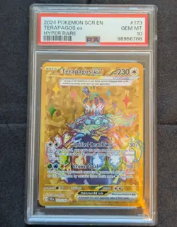 Pokemon TCG PSA 10 GEM MINT Terapagos ex 173/142 Stellar Crown Hyper Rare Gold - Image 1