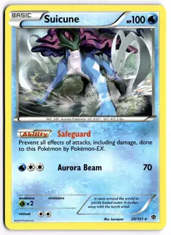 Pokemon TCG Suicune 20/101 Plasma Blast Non-Holo Rare - Image 1