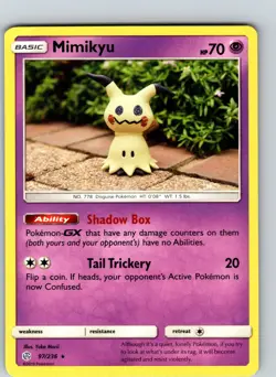 Mimikyu 97/236 2019 SM Cosmic Eclipse Regular Rare - Image 1