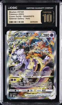 2023 POKEMON CROWN ZENITH GALARIAN GALLERY HOLO MEWTWO VSTAR CGC 10 PERFECT - Image 1