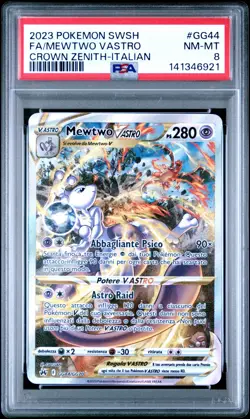 Pokemon PSA 8 Mewtwo Vastro #GG44 Full Art Zenit Regale 2023 Italiano - Image 2