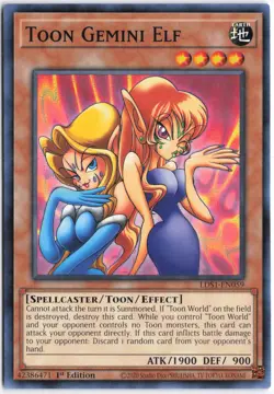 Yugioh - Toon Gemini Elf LDS1-EN059 1st Edition - Legendary Duelists: Season 1 - Image 1