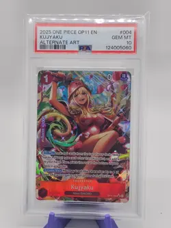2025 ONE PIECE OP11-A FIST OF DIVINE SPEED ALTERNATE ART #004 KUJYAKU PSA 10 - Image 1