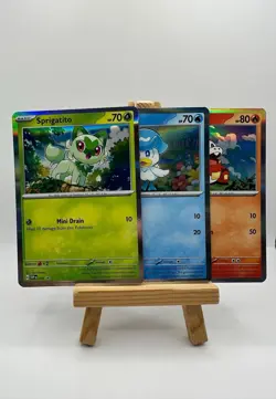 Sprigatito, Fuecoco, Quaxly Bundle Common Holo Cards 052-036-013/198 Pokemon TCG - Image 1