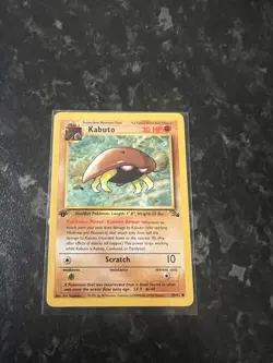 Pokemon TCG Kabuto Fossil 1st Edition Common Card 50/62 LP Condition - Image 1