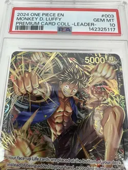 ONE PIECE MONKEY D. LUFFY PSA 10 PREMIUM CARD COLLECTION LEADER #003 2024 - Image 5