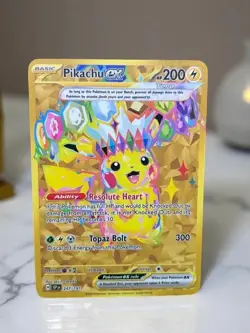 Pikachu ex Gold Pokemon Card Collectible Gift/Display - Image 1
