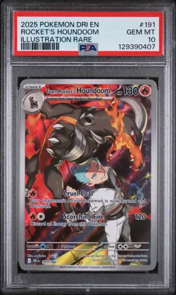 Pokemon TCG Team Rockets Houndoom Card #191/182 Destined Rivals PSA 10 - Image 1