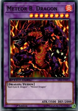 Meteor B. Dragon SBLS-EN013 Super Rare 1st Edition Yu-Gi-Oh! Card Lightly Played - Image 1
