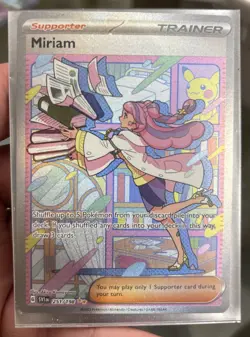 Pokemon Trainer Miriam TCG Holo Card 251/198 SV01 Scarlet & Violet Damaged - Image 2