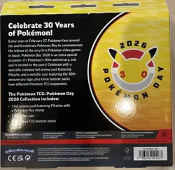 Pokemon Day 2026 Pikachu Promo Card + Coin | 3 Booster Packs | Sealed! In Hand - Image 2