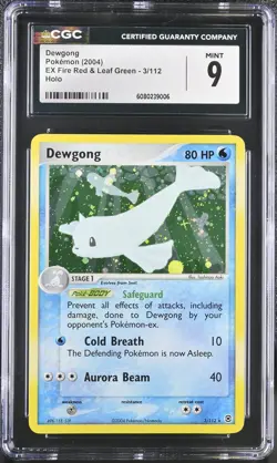 CGC 9 MINT Dewgong 2004 EX Fire Red & Leaf Green 3/112 Holo Pokemon Card - Image 1
