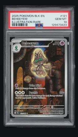 Pokemon Beheeyem 121/086 Sv: Black Bolt Illustration Rare Holo PSA 10 Card - Image 1