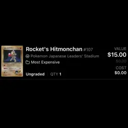Pokemon Rocket's Hitmonchan #107 Leaders' Stadium Regular Japanese Nintendo Card - Image 3