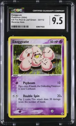 CGC 9.5 MINT+ Exeggcute Fire Red & Leaf Green 33/112 Reverse Holo Pokemon Card - Image 1