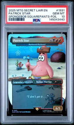 PSA 10 Patrick Star 1931 Spongebob SquarePants Lair Foil - Image 1