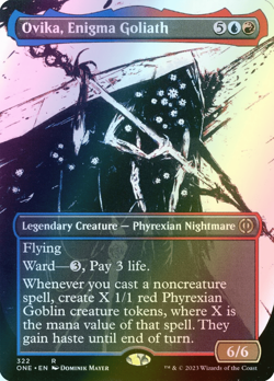 MTG Ovika, Enigma Goliath Showcase Borderless Foil ** All Will Be One ** English - Image 1