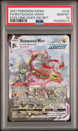2021 POKEMON SWORD & SHIELD EVOLVING SKIES SECRET FULL ART/RAYQUAZA VMAX PSA 10 - Image 1