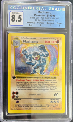 Pokemon Base Set 8/102 Machamp 1St Edition Shadowless CGC 8.5 - Image 1