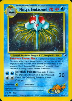 MISTY'S TENTACRUEL 10/132 HOLO RARE GYM HEROES POKEMON UNLIMITED HOLO MP - Image 1