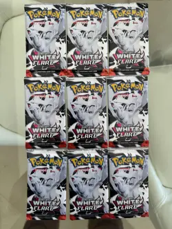9x POKEMON TCG WHITE FLARE BOOSTER PACK - SHIPS FAST - Image 1