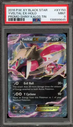 Pokemon Yveltal EX Shiny Kalos Tin Black Star Holo Promo XY150 PSA 9 Mint - Image 1