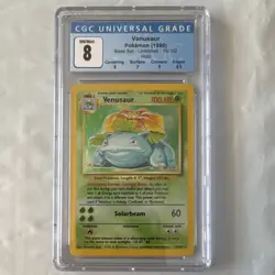 Pokemon TCG Venusaur Base Set 15/102 Holo Rare Unlimited Stage 2 100 HP CGC 8 - Image 1