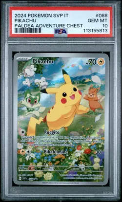 Pokemon PSA 10 Pikachu #088 SVP IT Paldea Adventure Chest Promo 2024 Italiano - Image 2