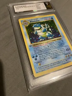 Blastoise Base Set 1st Edition Grey Stamp Error Pokemon Rare Graded - Image 3