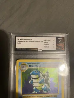 Blastoise Base Set 1st Edition Grey Stamp Error Pokemon Rare Graded - Image 4