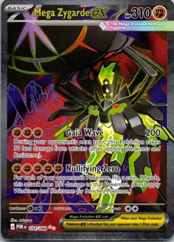 Mega Zygarde ex 104/088 Me03: Perfect Order Holo Pokemon Rare MINT - Image 1