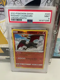 Pokemon TCG: Radiant Charizard Crown Zenith 020/159 PSA 9 - Image 1